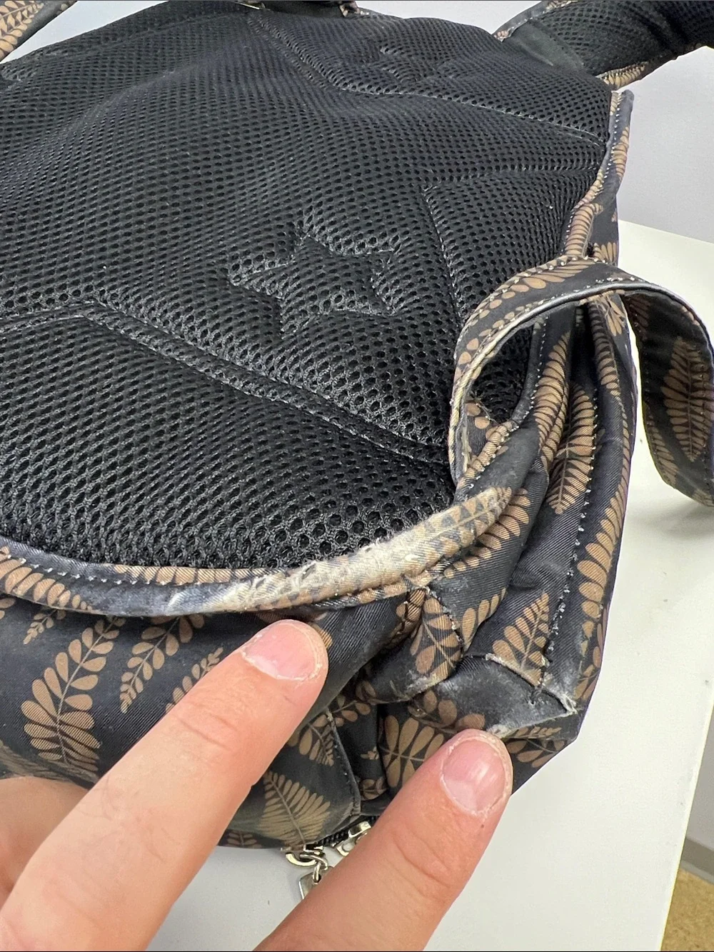JuJuBe Patterned Diaper Backpack - Black & Gold Leaf Print
